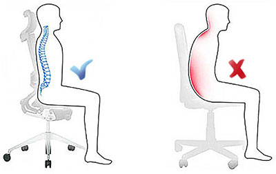 Cómo sentarse bien en la oficina: postura de la espalda