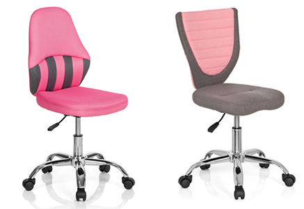 Bonitas sillas de estudio juvenil en color rosa