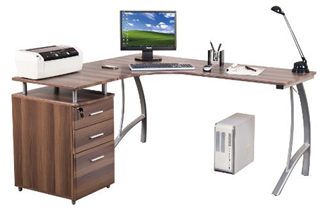 Mesa de escritorio CASTOR en color nogal