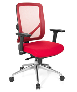 Silla ergonomica para oficina IKARO en color rojo