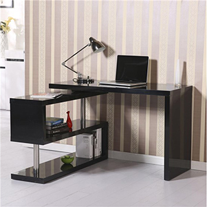 Diseño oficinas pequeñas con mesa en forma de L