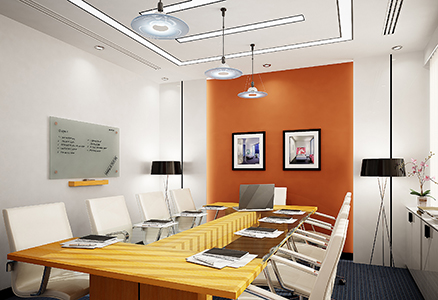 Mesa para reuniones con disposición rectangular